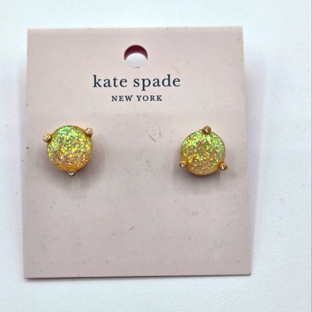 KATE SPADE NWT Rise and Shine Gumdrop Opal Glitter Earrings